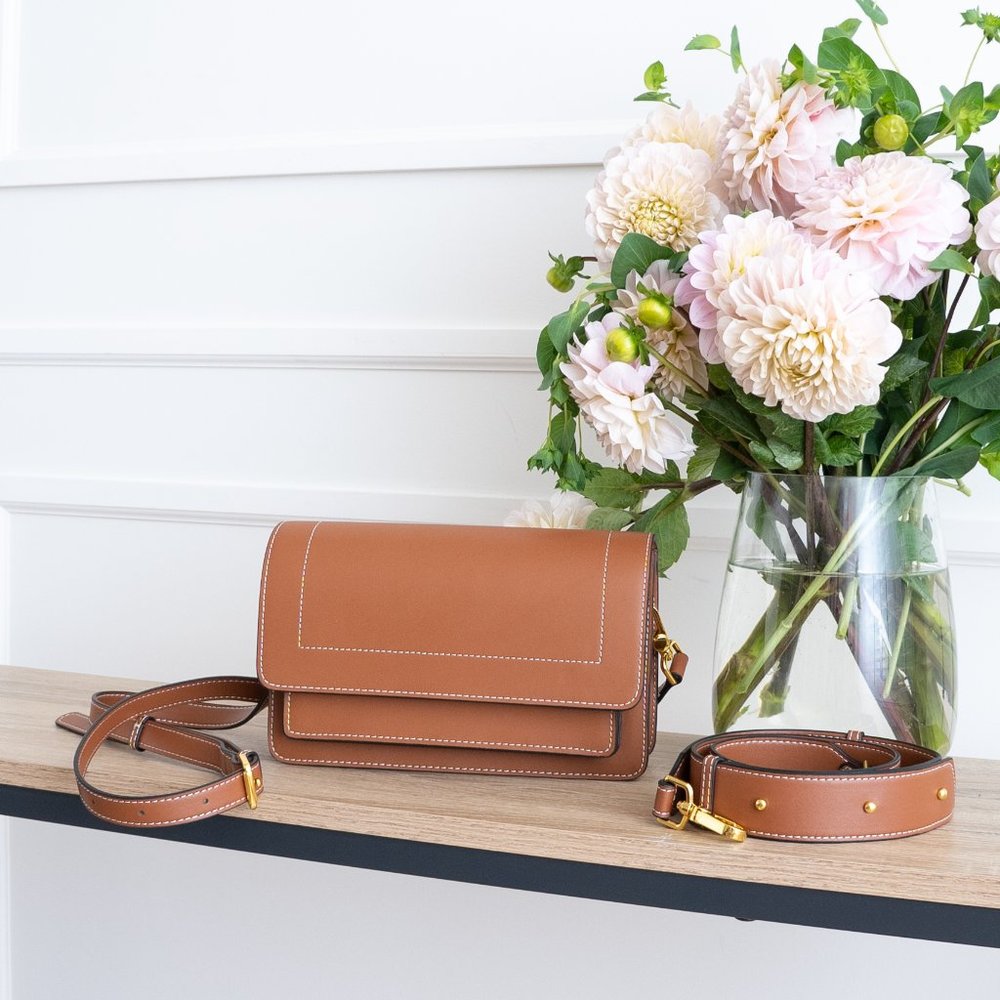 Ingrid Crossbody / Shoulder Bag - Leather - Cognac - Picture 7 of 12